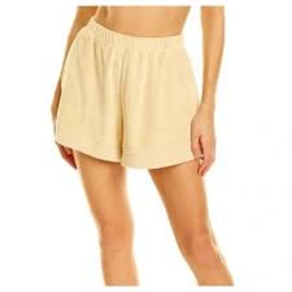 Revolve WE WORE WHAT Danielle Bernstein Terry Loungewear Shorts XS Butter Yellow
